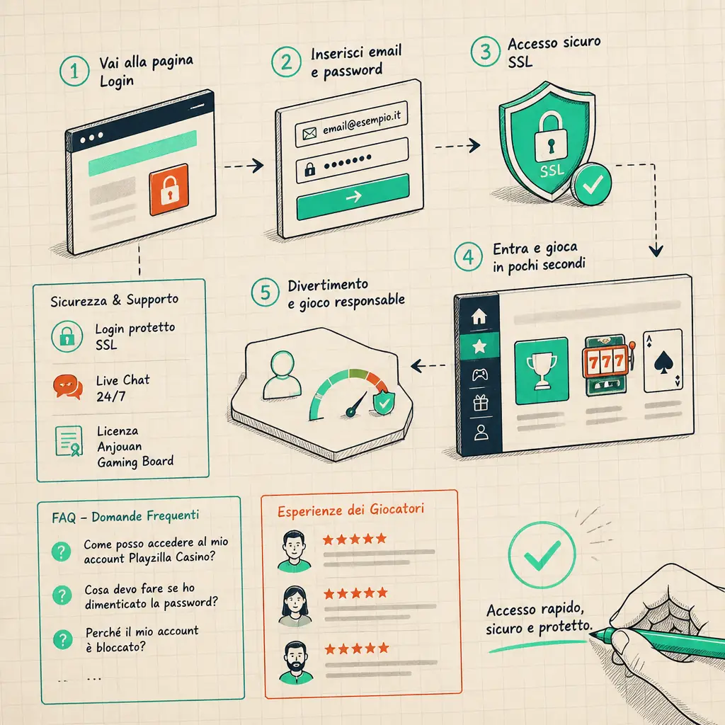 Playzilla Login: Accedi al Tuo Account in Sicurezza visual guide for Playzilla Casino